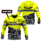 Personalized carpenter apparel featuring neon yellow all-over print