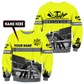 Personalized carpenter sweatshirt featuring neon yellow all-over print