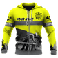 Personalized carpenter zip hoodie featuring neon yellow all-over print