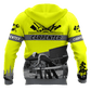 Personalized carpenter apparel featuring neon yellow all-over print