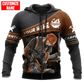 Personalized carpenter zip hoodie featuring brown leather tools all-over print