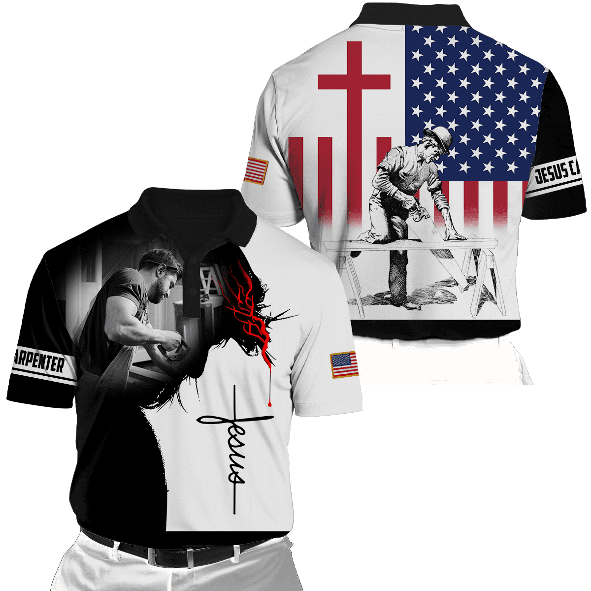Carpenter apparel featuring jesus was a carpenter all-over print
