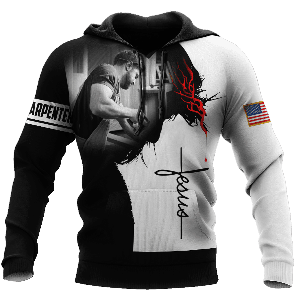 Carpenter hoodie featuring jesus was a carpenter all-over print