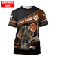 Personalized carpenter t-shirt featuring brown leather tools all-over print