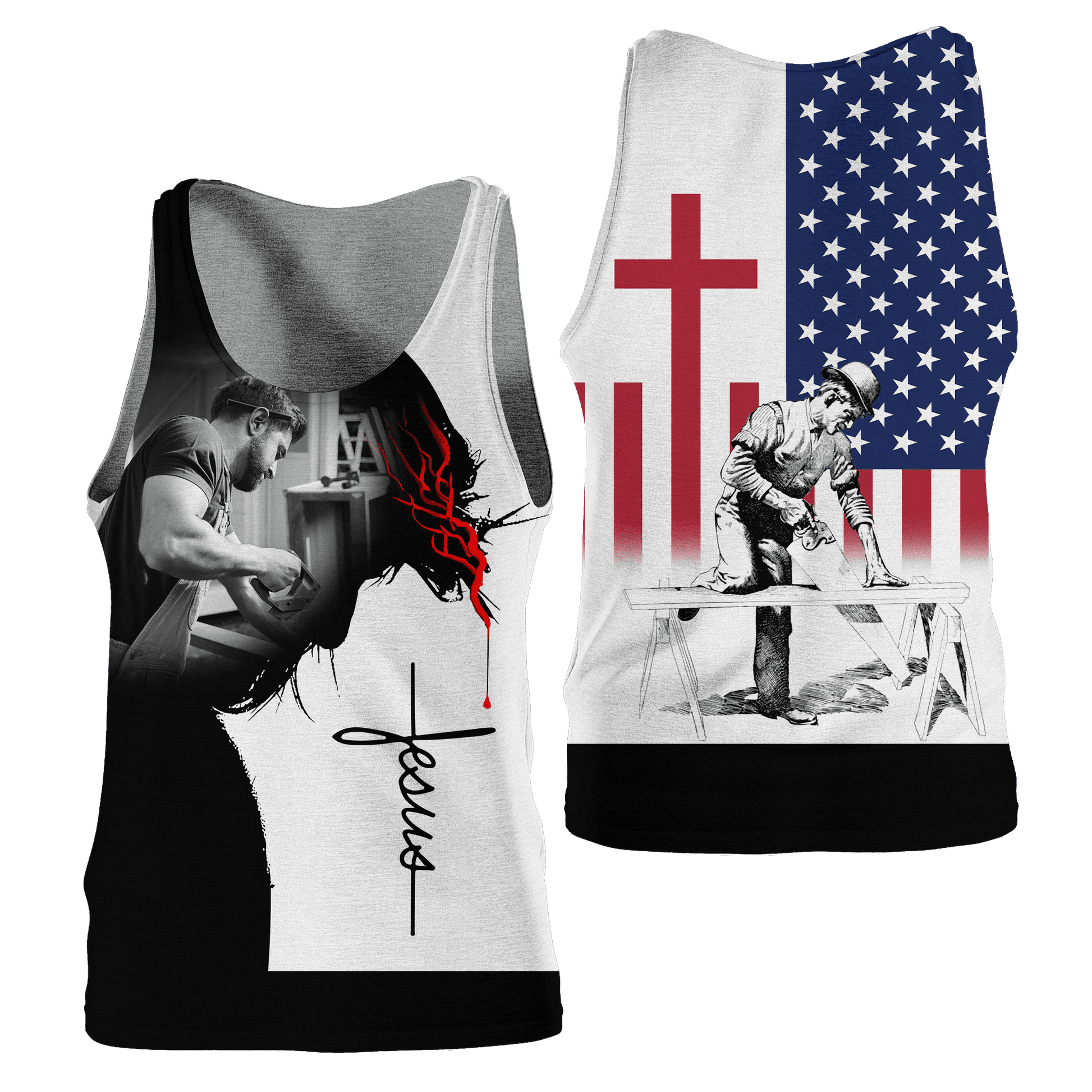 Carpenter apparel featuring jesus was a carpenter all-over print