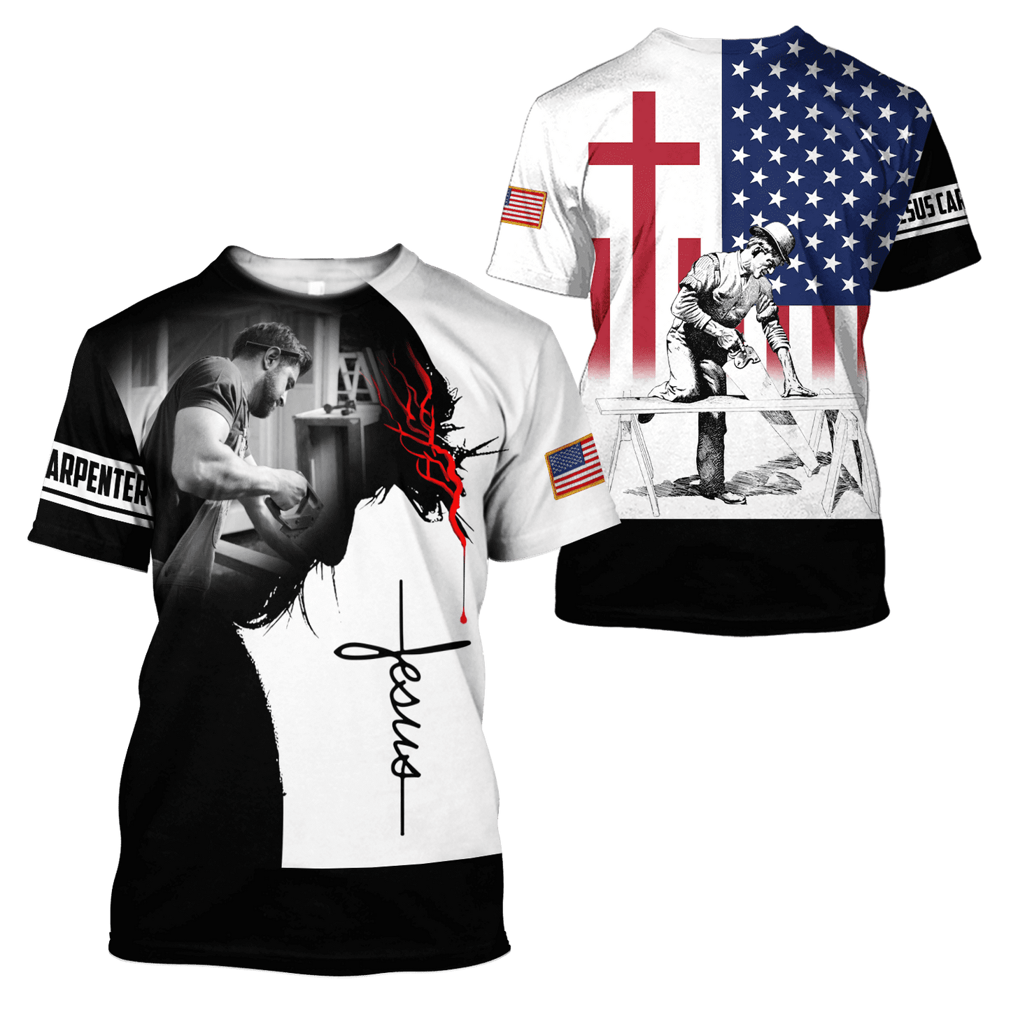 Carpenter apparel featuring jesus was a carpenter all-over print
