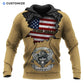 Personalized firefighter hoodie featuring american flag first in last out all-over print