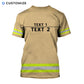 Personalized firefighter t-shirt featuring yellow stripe fire rescue print all-over print, back view