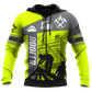 Personalized roofer zip hoodie featuring neon stripe print all-over print