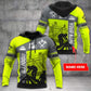 Personalized roofer hoodie featuring neon stripe print all-over print
