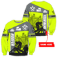 Personalized roofer sweatshirt featuring neon stripe print all-over print