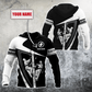 Personalized electrician hoodie featuring black white lineman all-over print