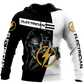 Personalized electrician hoodie featuring lightning skull all-over print