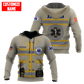 Personalized EMS paramedic hoodie featuring tan ems uniform print all-over print