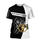 Personalized electrician t-shirt featuring lightning skull all-over print