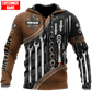 Personalized mechanic hoodie featuring brown tool roll wrench set all-over print
