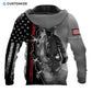 Personalized firefighter hoodie featuring grey firefighter flag print all-over print, back view
