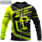 Personalized roofer zip hoodie featuring neon yellow drill and roof frame all-over print