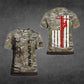 Personalized electrician t-shirt featuring lineman american flag all-over print