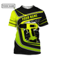 Personalized roofer t-shirt featuring neon yellow drill and roof frame all-over print