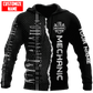 Personalized mechanic hoodie featuring black and white wrench print all-over print