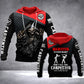 Personalized carpenter hoodie featuring red black hooded skull all-over print