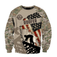 Roofer sweatshirt featuring american flag all-over print