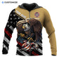 Personalized firefighter zip hoodie featuring eagle all gave some print all-over print, zip-front design