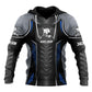 Personalized welder hoodie featuring black blue welding armour print all-over print