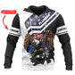 Personalized plumber hoodie featuring black white american eagle all-over print