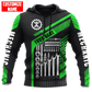 Personalized mechanic hoodie featuring green tool box print all-over print
