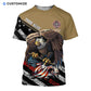 Personalized firefighter t-shirt featuring eagle all gave some print all-over print, short-sleeve design