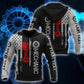 Personalized mechanic hoodie featuring black white tools red wrench all-over print