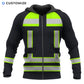 Personalized EMS paramedic zip hoodie featuring black and yellow vest print all-over print, zip-front design