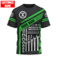 Personalized mechanic t-shirt featuring green tool box print all-over print, short-sleeve design