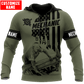 Personalized mechanic hoodie featuring olive green american flag mechanic all-over print