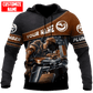 Personalized plumber hoodie featuring brown diagonal panel plumber at work all-over print
