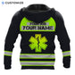 Personalized EMS paramedic hoodie featuring black and yellow vest print all-over print, back view