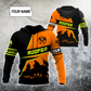 Roofer hoodie featuring orange black roof frame silhouette all-over print