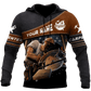 Personalized carpenter hoodie featuring brown diagonal band circular saw all-over print