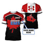 Personalized EMS paramedic t-shirt featuring canadian ems maple leaf all-over print, short-sleeve design
