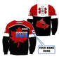 Personalized EMS paramedic sweatshirt featuring canadian ems maple leaf all-over print, crewneck design