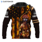 Personalized firefighter hoodie featuring firefighter and flame flag all-over print, back view