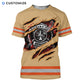 Personalized firefighter t-shirt featuring orange stripe fire rescue print all-over print, short-sleeve design
