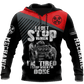 Personalized mechanic hoodie featuring red black mechanic work quote all-over print