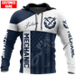 Personalized mechanic hoodie featuring navy white crossed tools all-over print