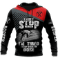 Roofer hoodie featuring red black roofer work quote all-over print