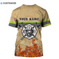 Personalized firefighter t-shirt featuring retired firefighter print all-over print, back view