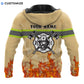 Personalized firefighter hoodie featuring retired firefighter print all-over print, back view