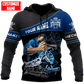 Personalized mechanic hoodie featuring blue engine repair illustration all-over print